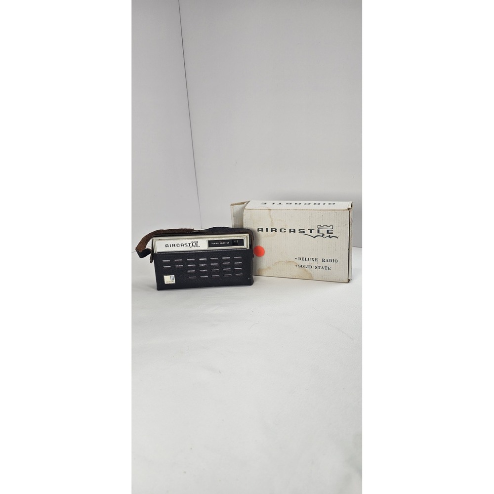 Vintage Aircastle SP-10H Transistor AM Radio Works w/ Box Case 1960s